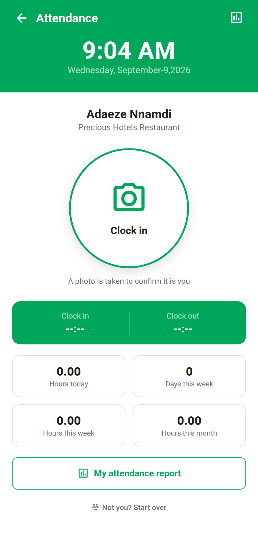 Clock In screenshot