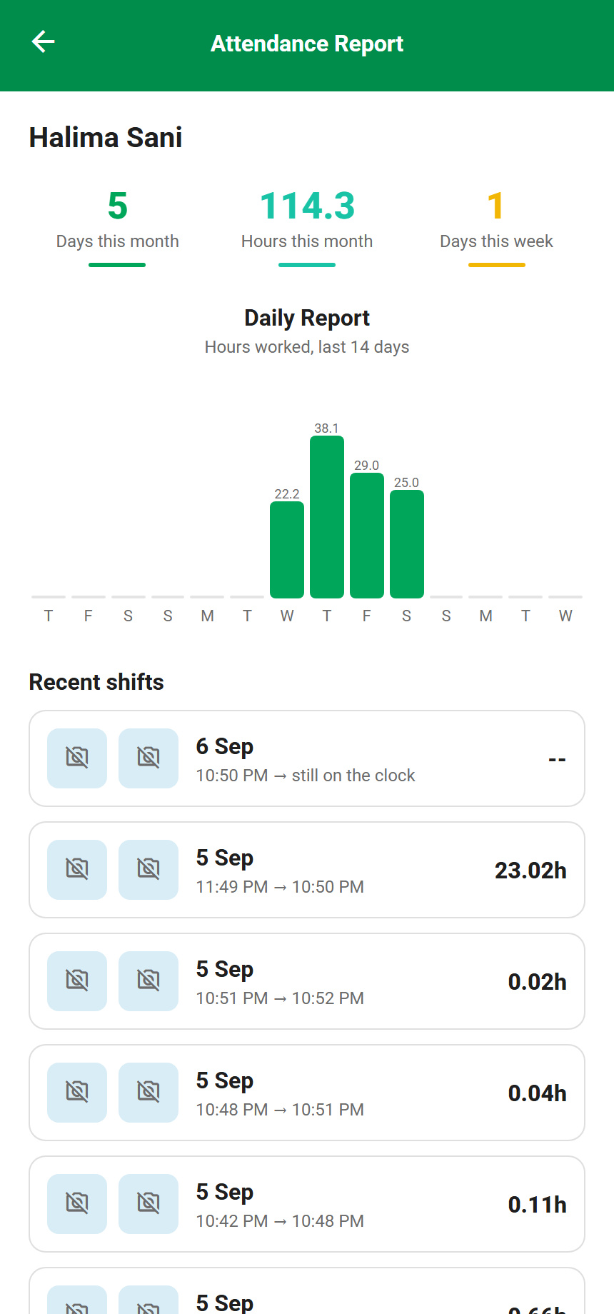 Your Own Hours screenshot
