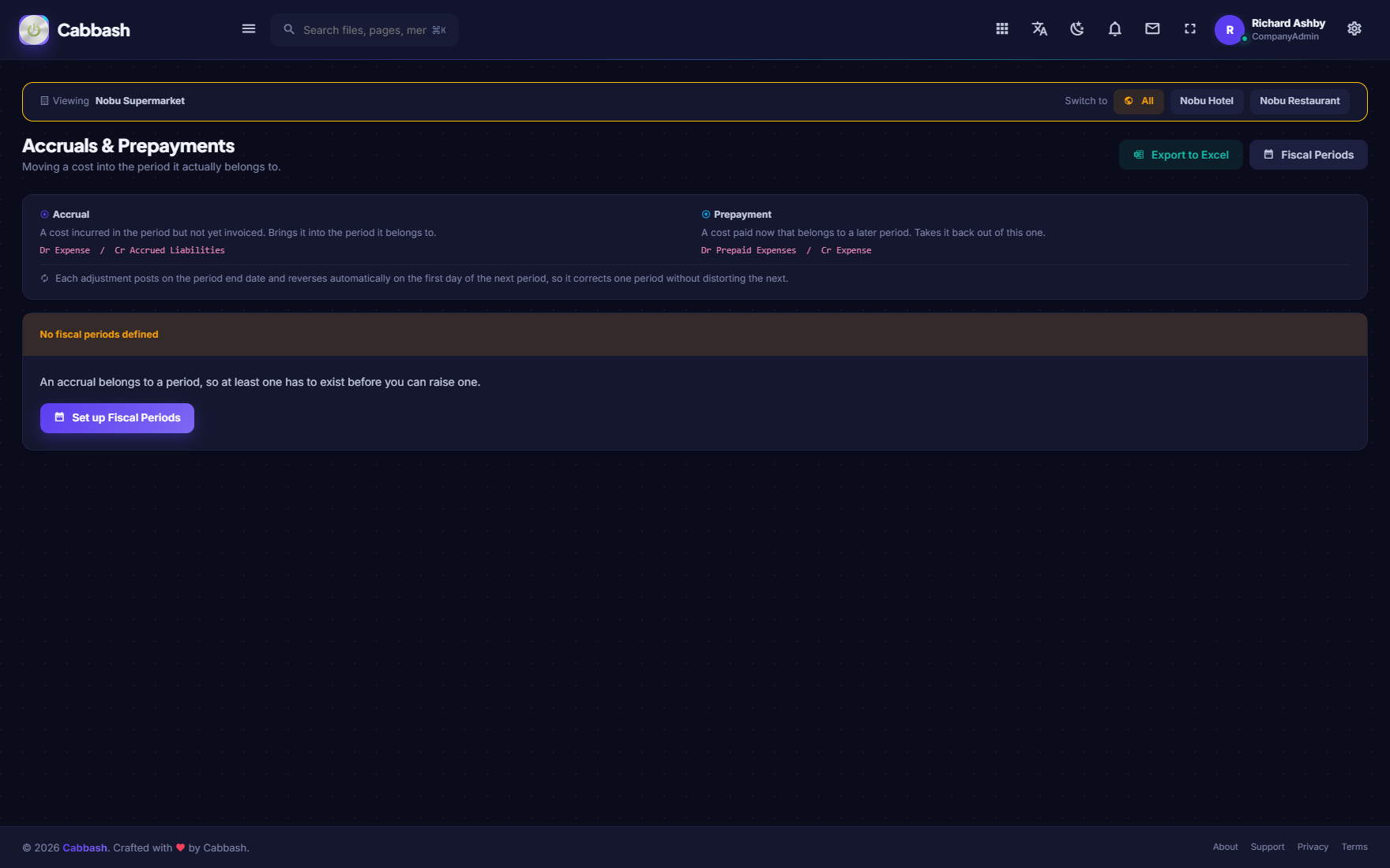 Accruals screenshot
