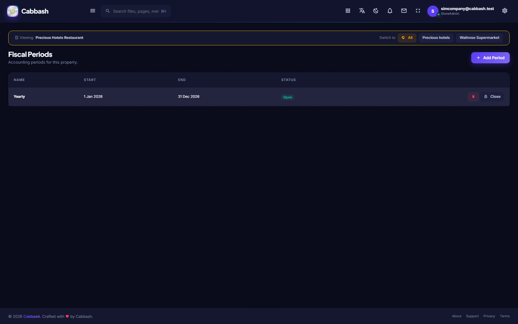 Fiscal Periods screenshot