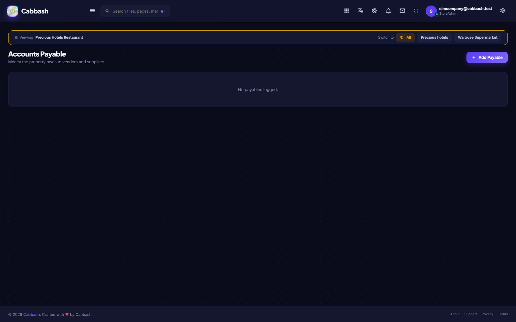 Accounts Payable screenshot