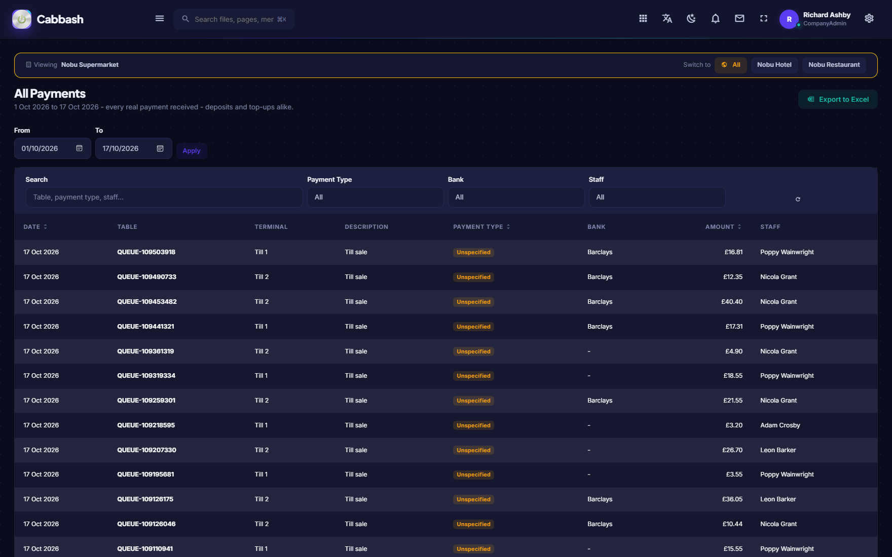 All Payments screenshot