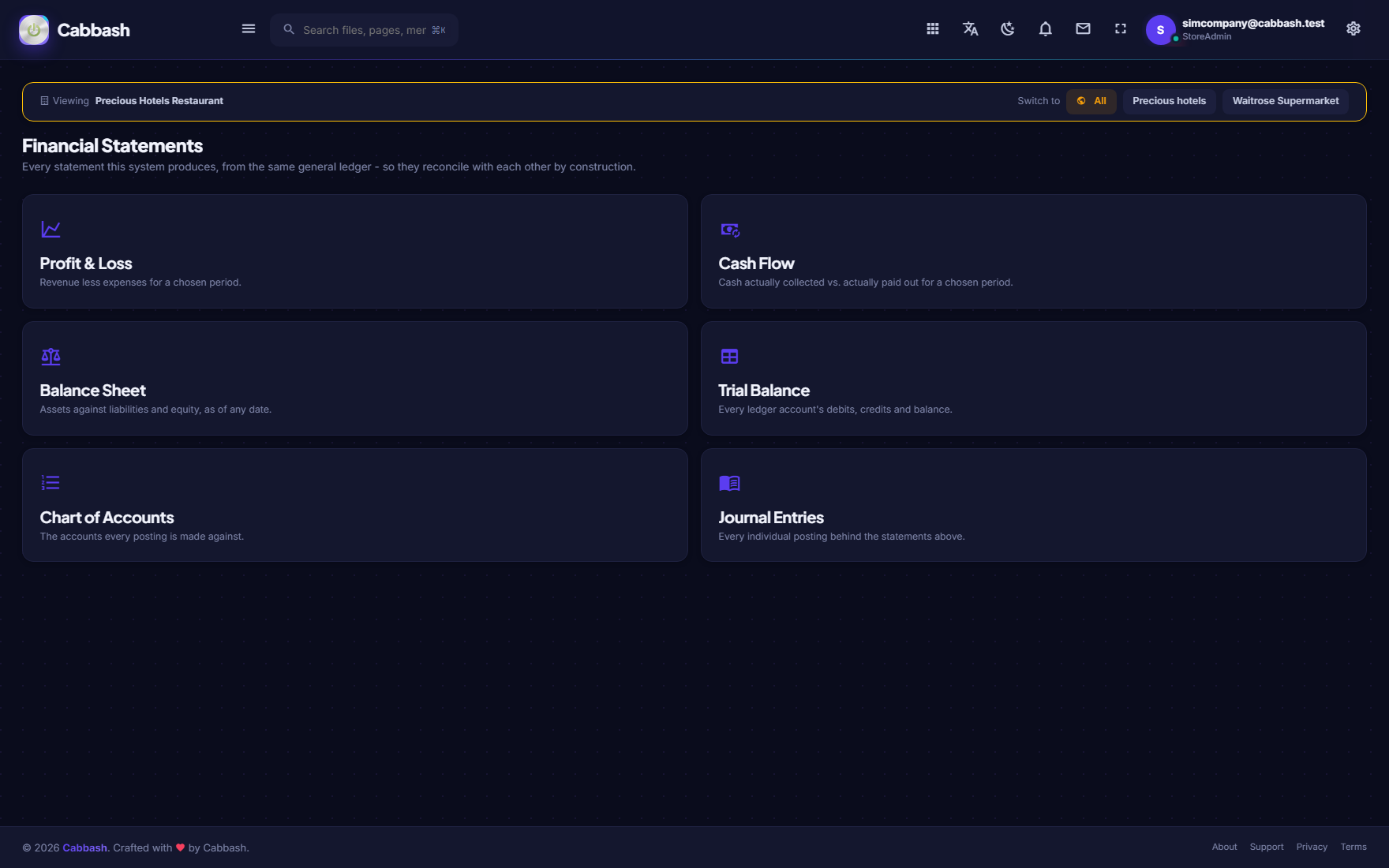 Financial Statements screenshot