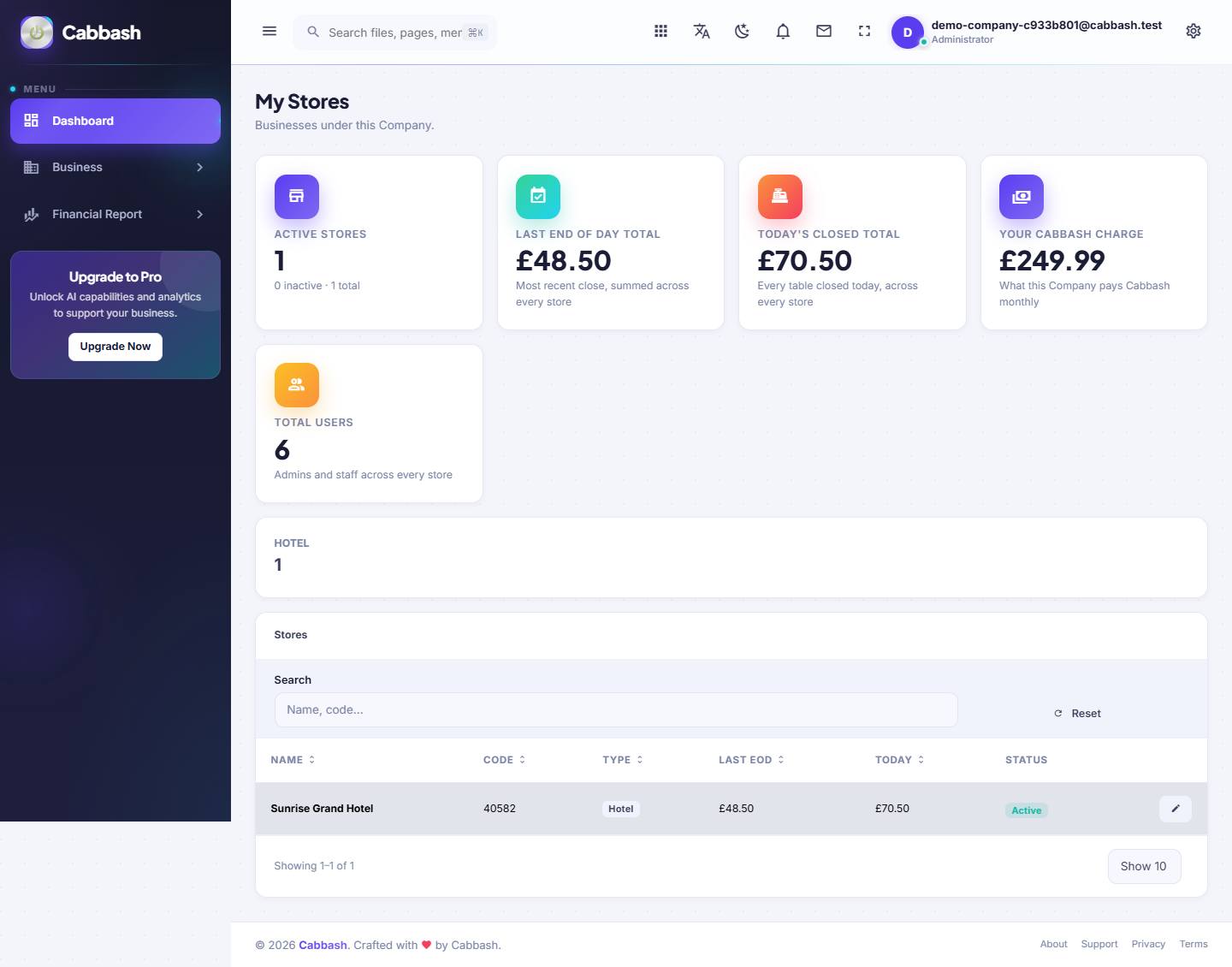 Company Overview screenshot
