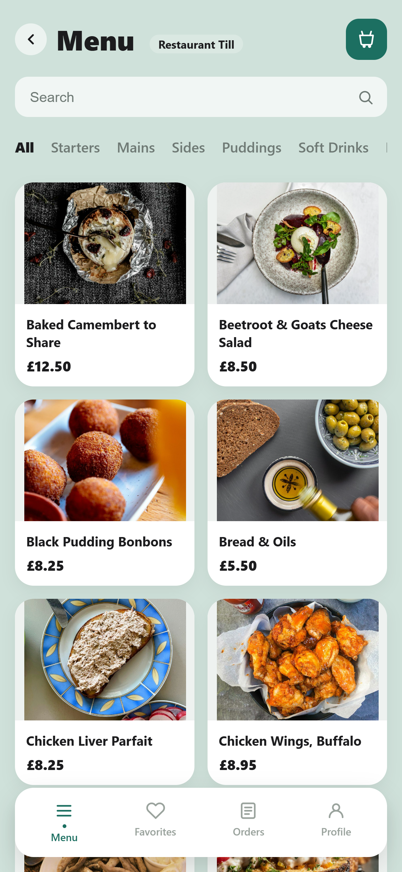 Live Menu screenshot