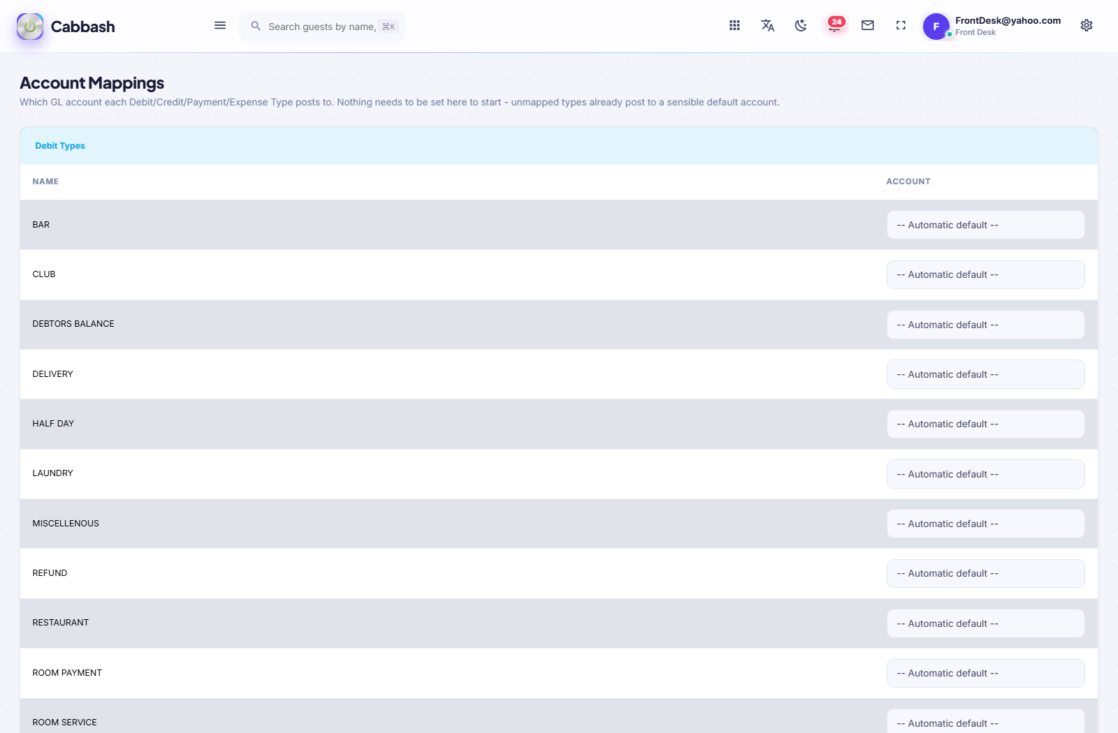Account Mappings screenshot