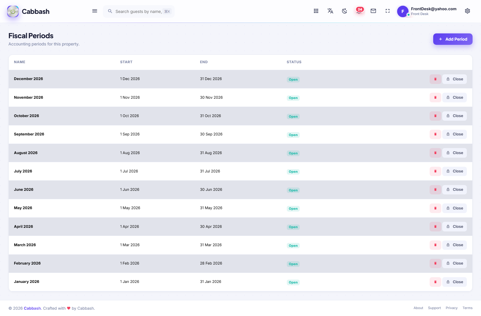Fiscal Periods screenshot