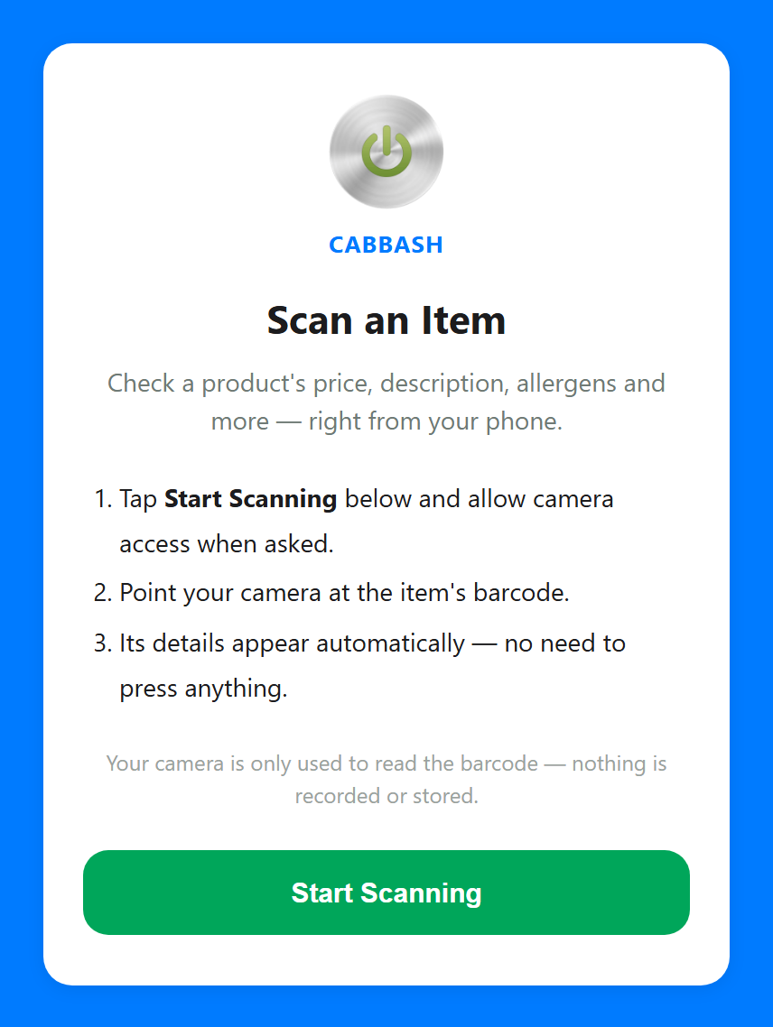 Scan an Item screenshot