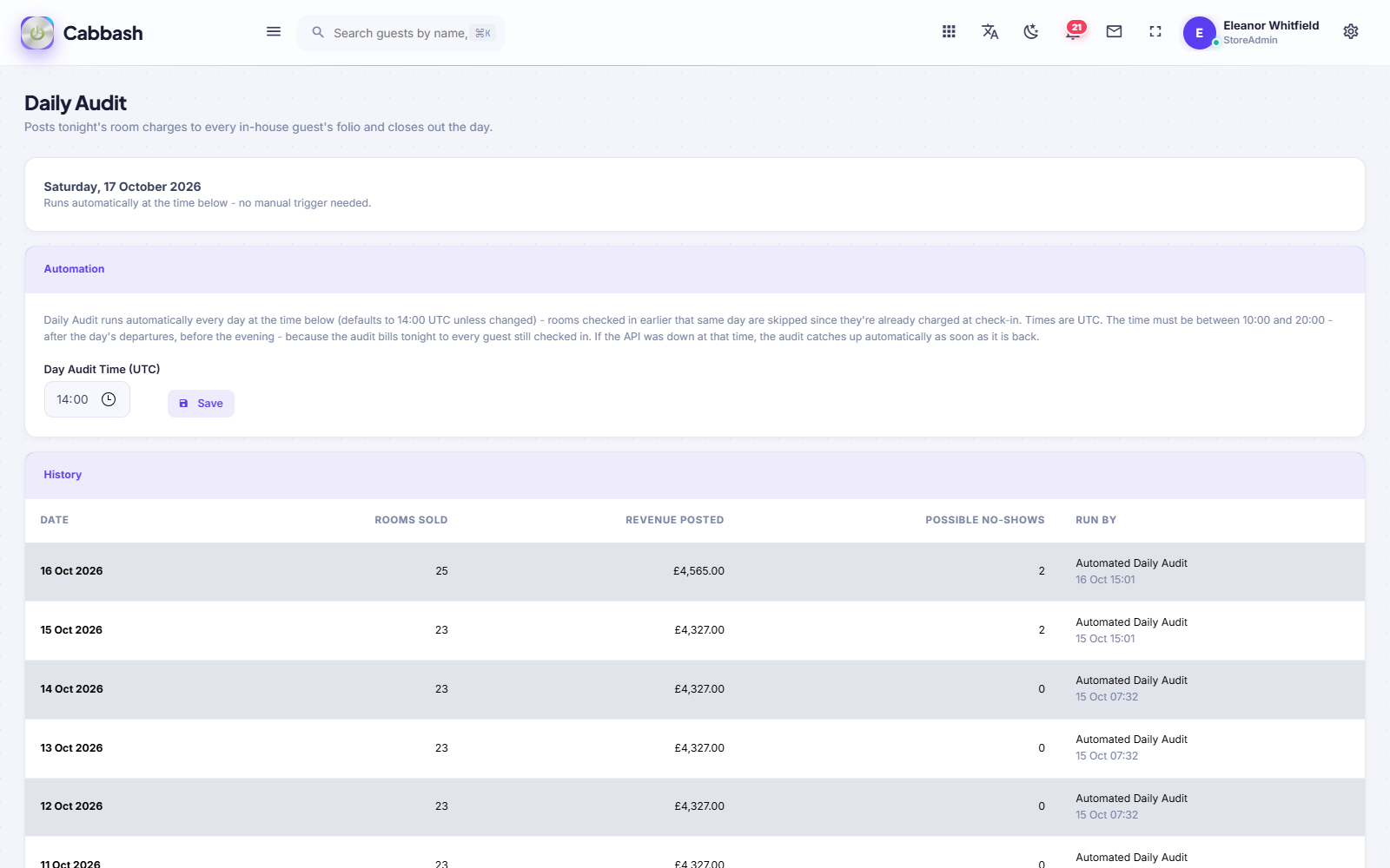 Daily Audit screenshot