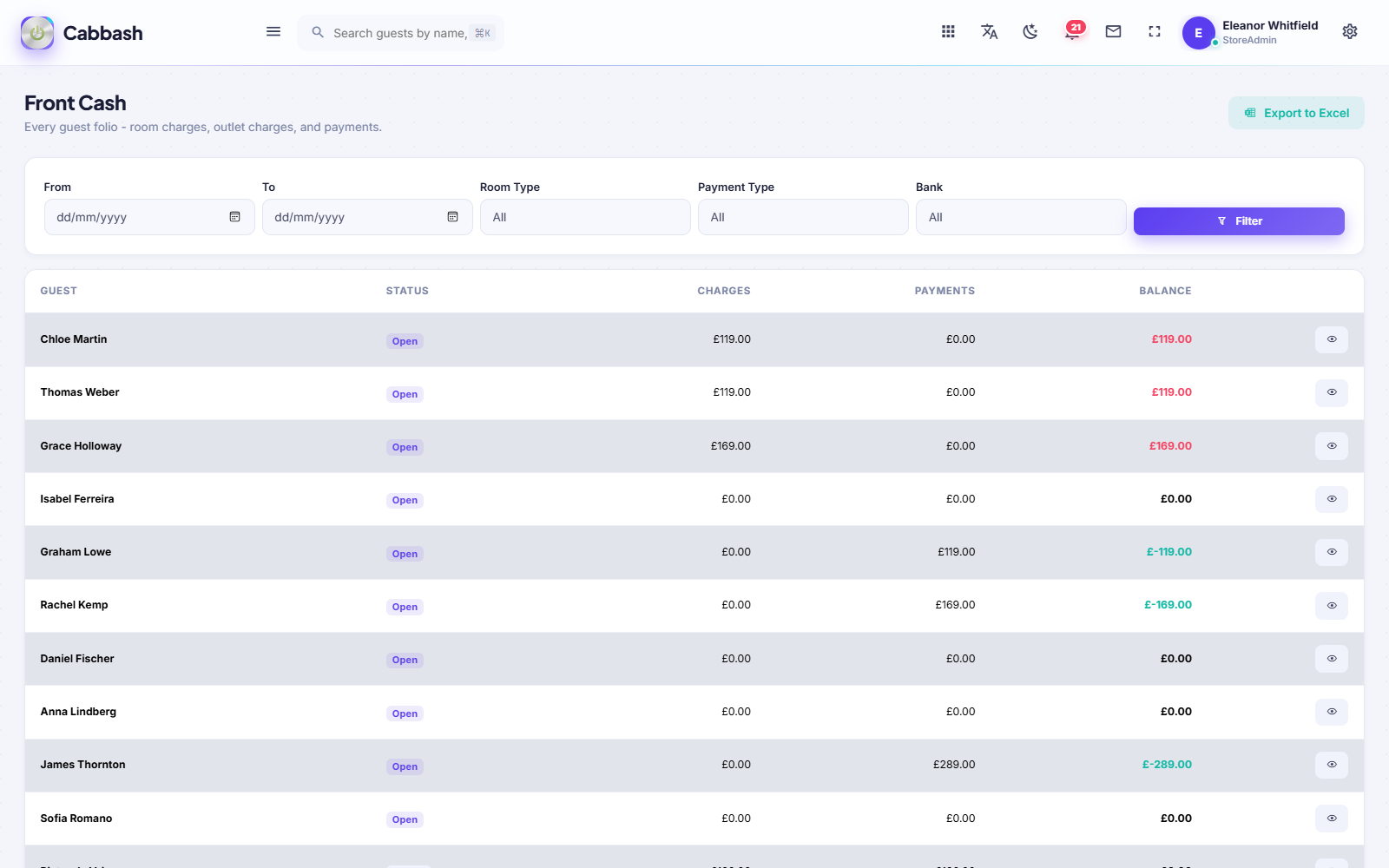 Front Cash screenshot