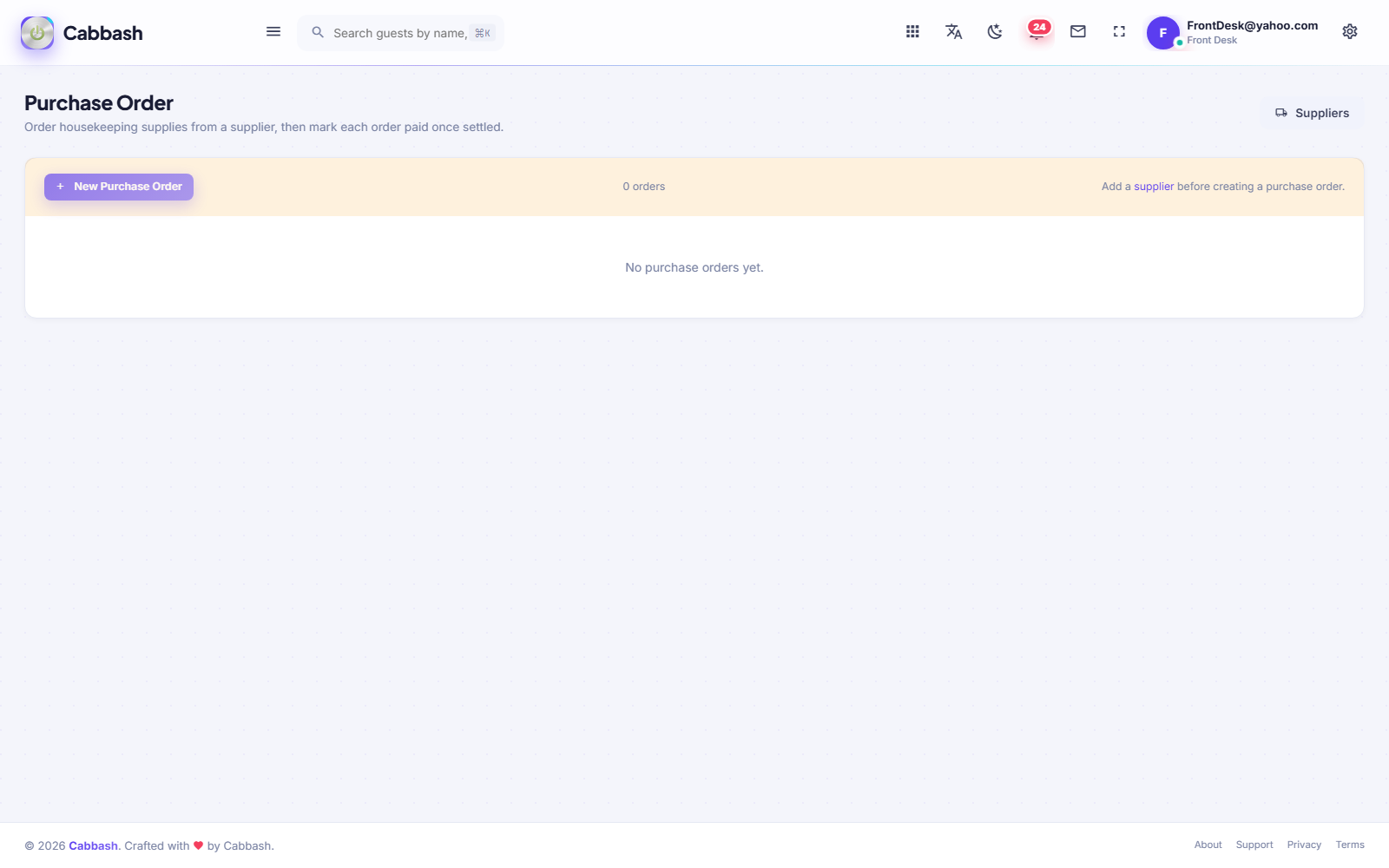 Purchase Orders screenshot