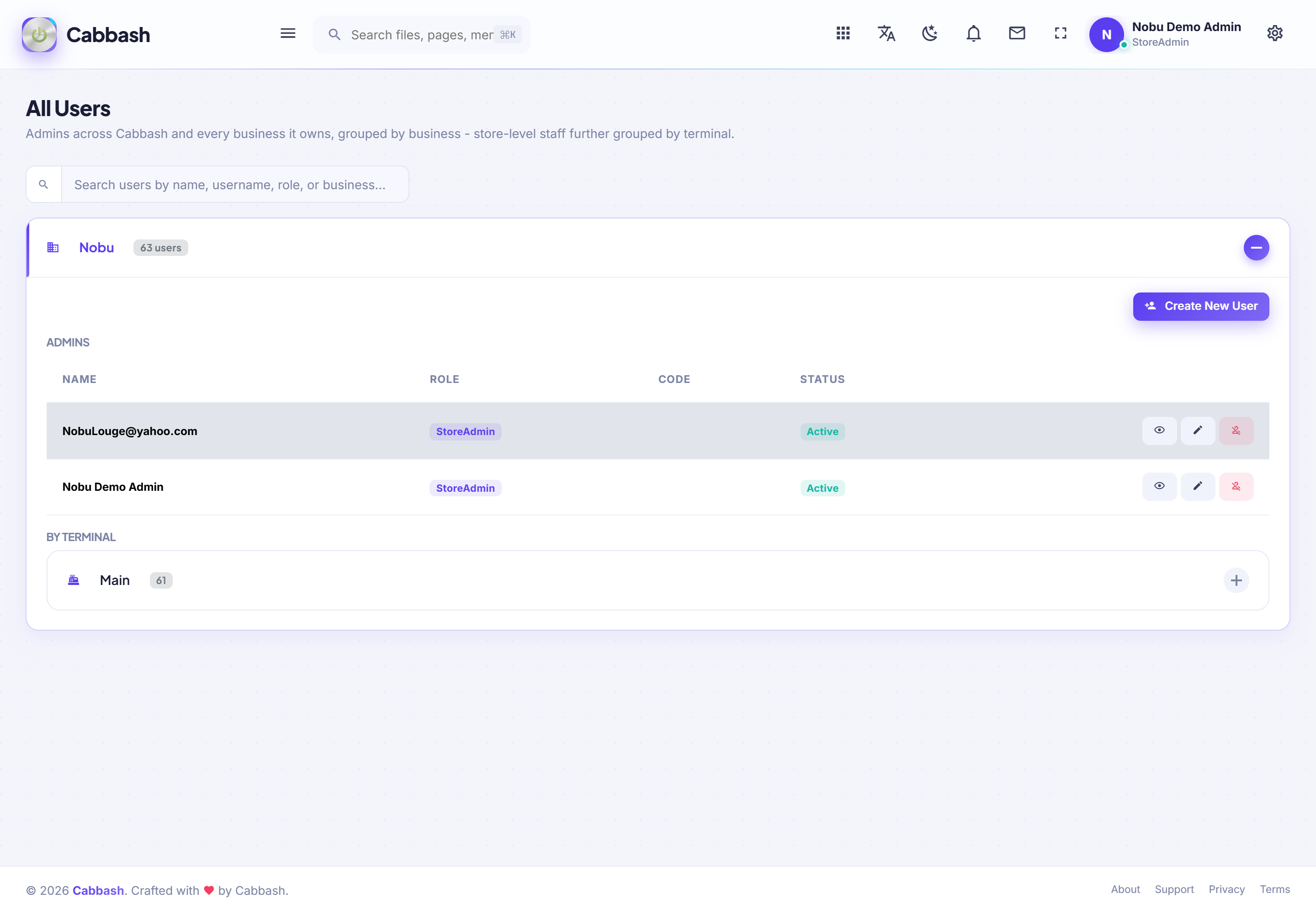 Staff by Terminal screenshot