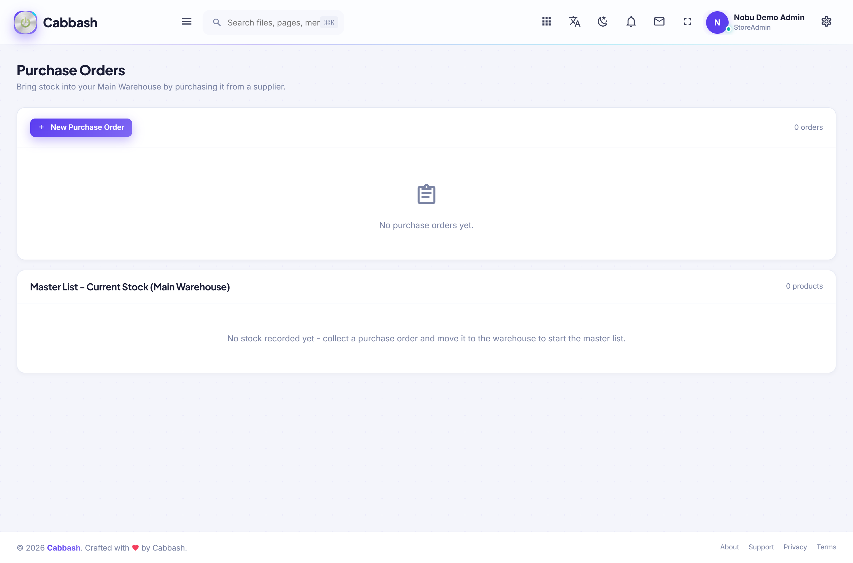 Purchase Orders screenshot