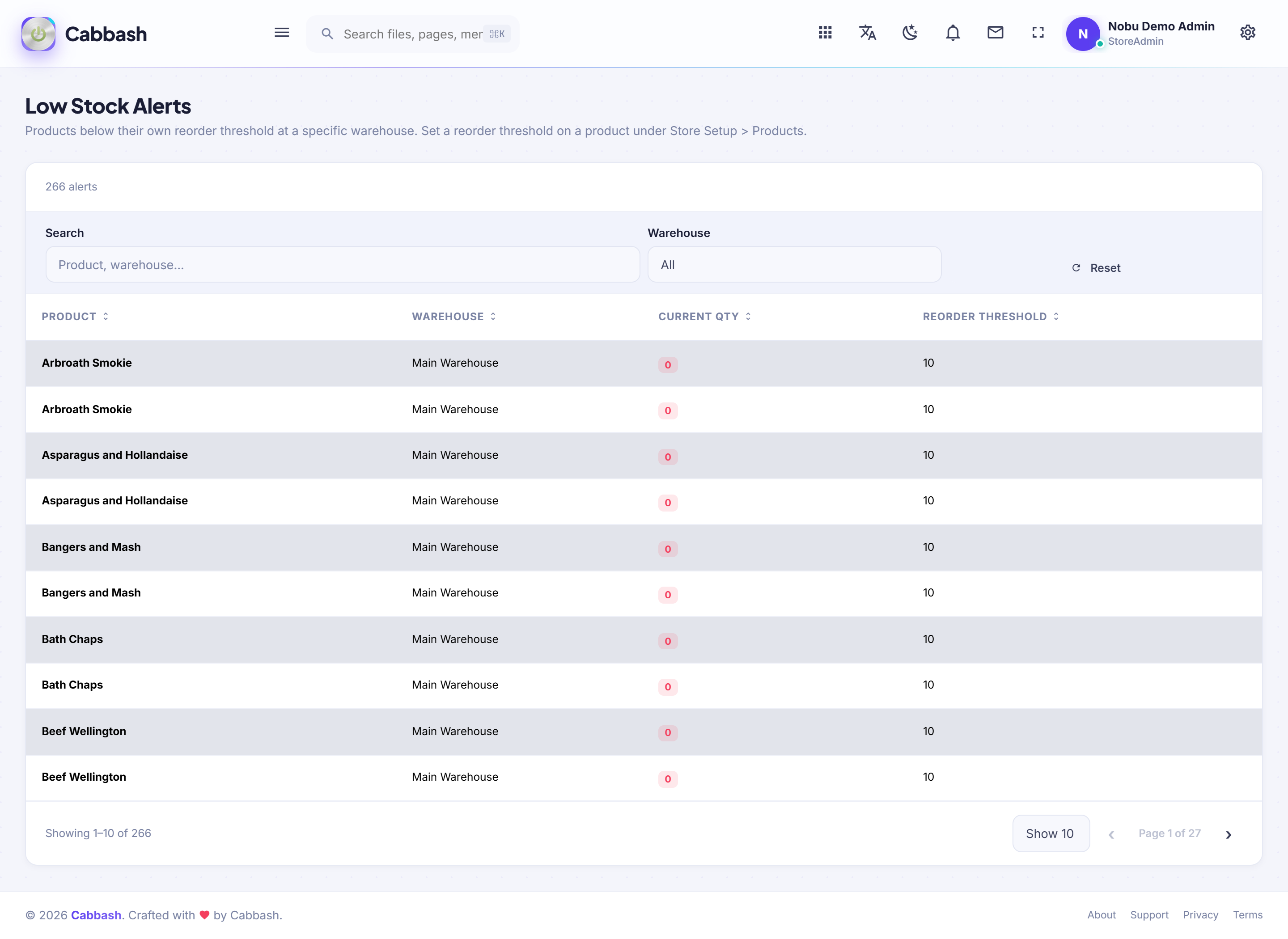 Low Stock Alerts screenshot