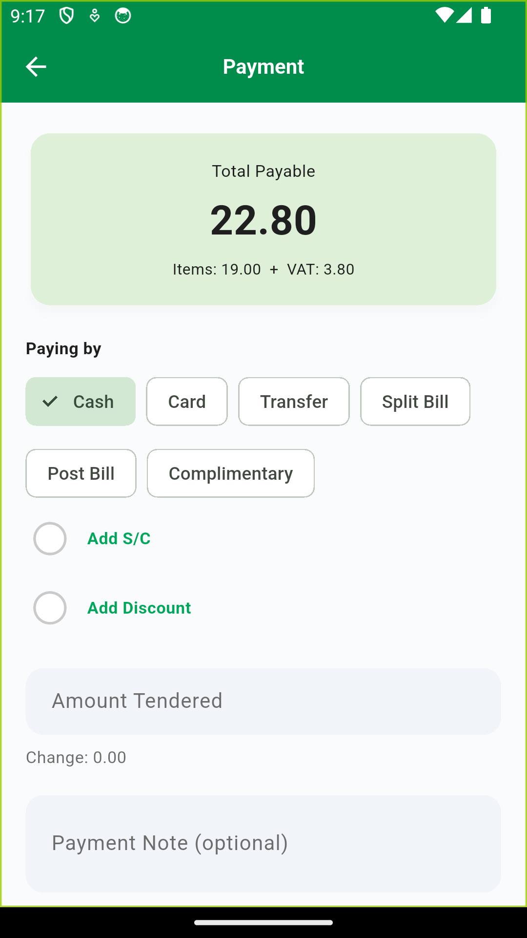 Payment & Checkout screenshot