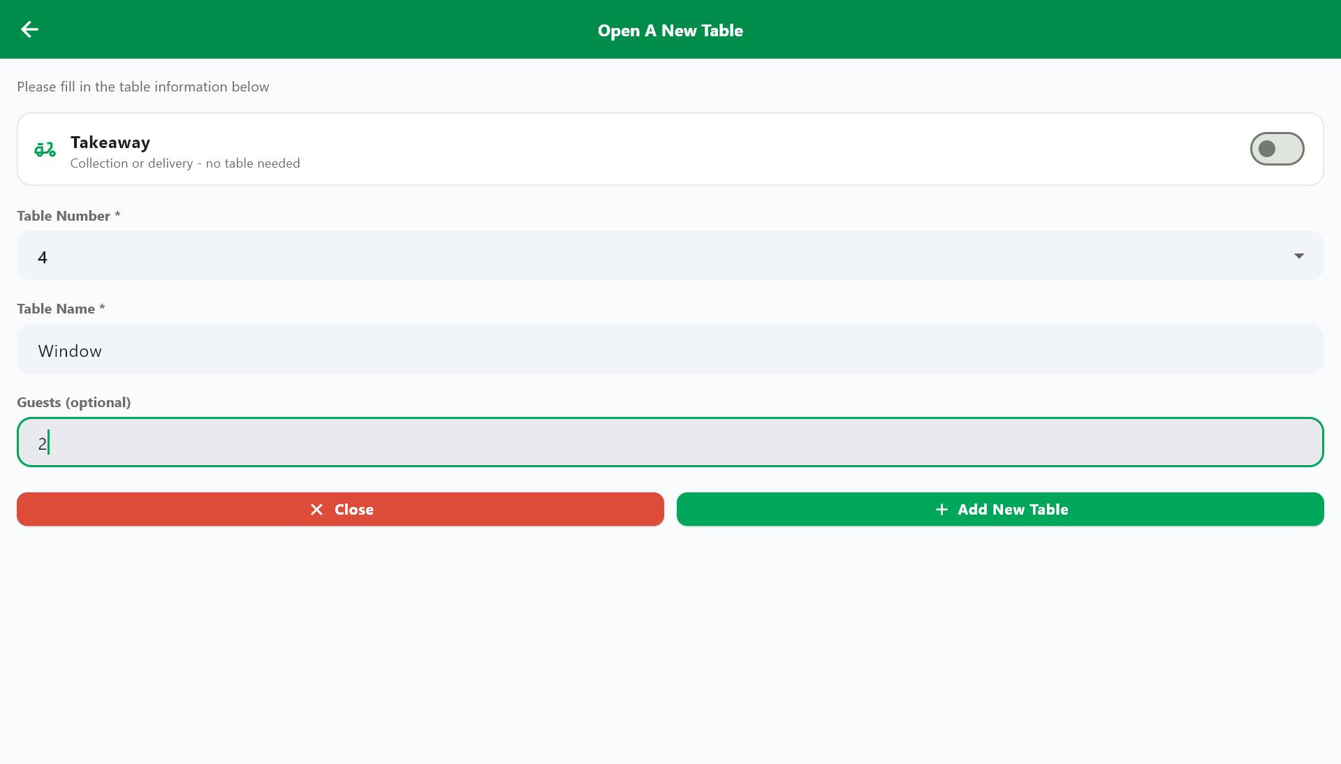 A Table Or A Takeaway screenshot