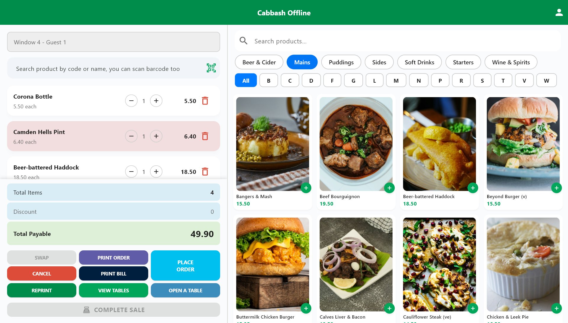 A Table, On The Device screenshot