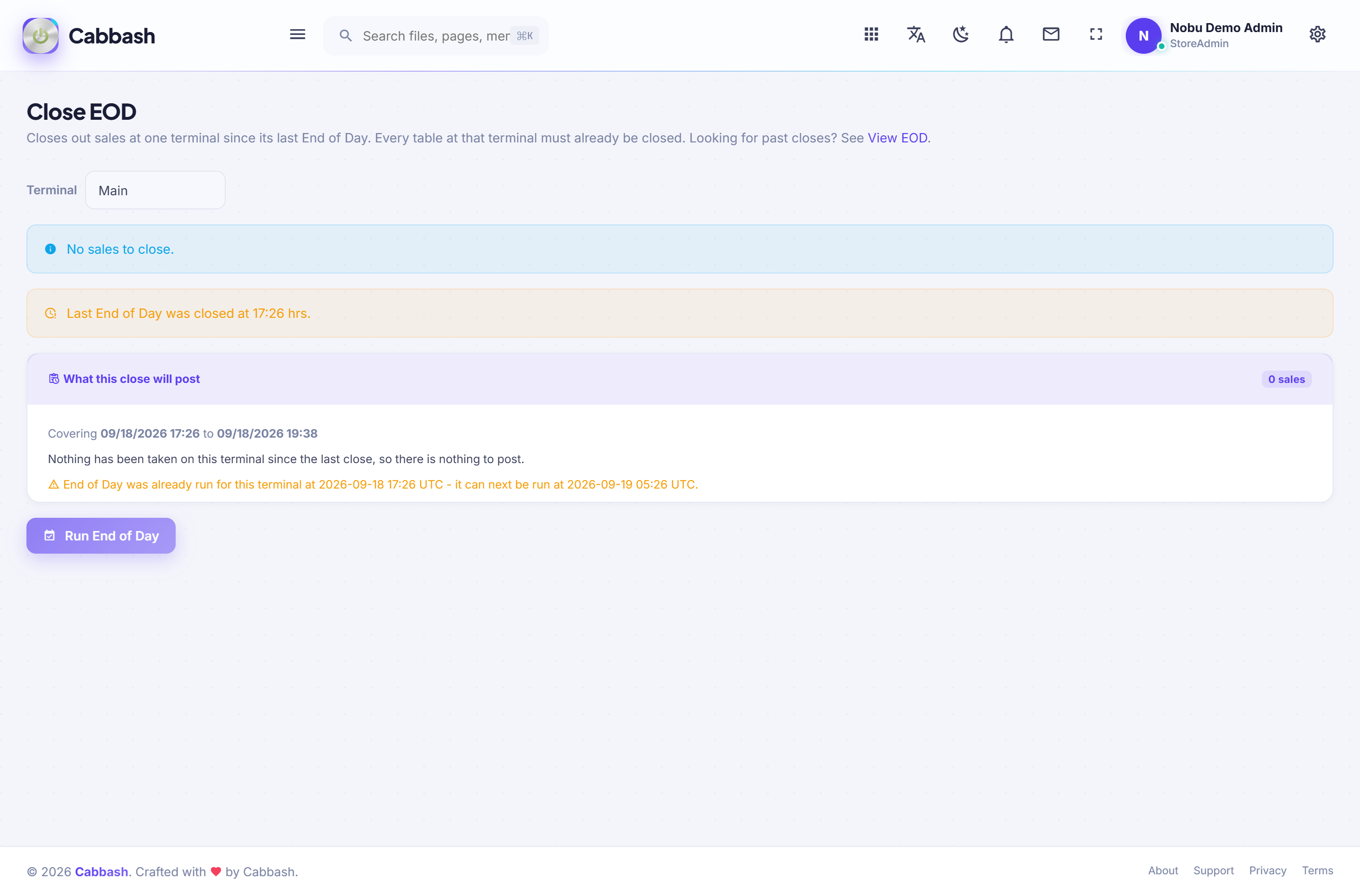Closing The Day screenshot