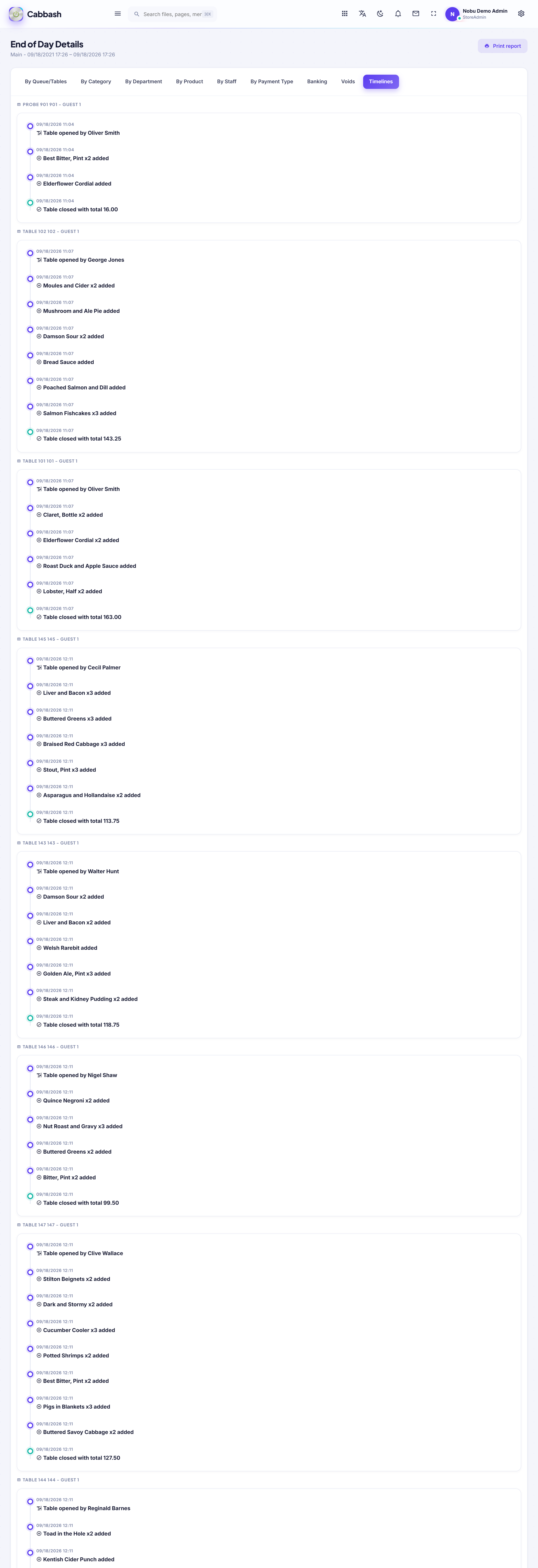 Timelines screenshot