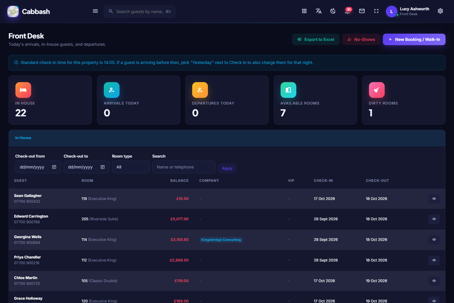 Dark Front Desk screenshot