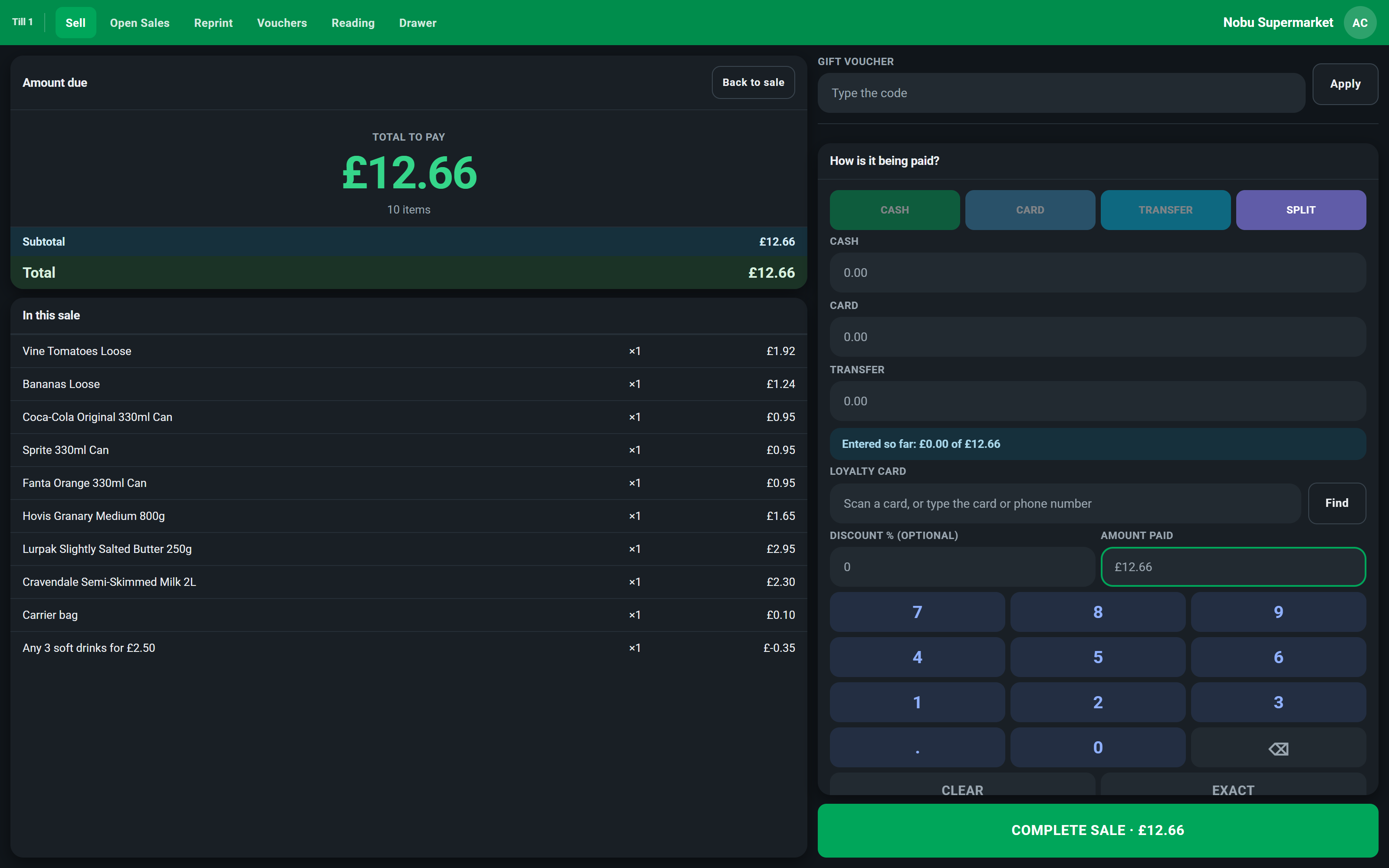 Split Payment screenshot